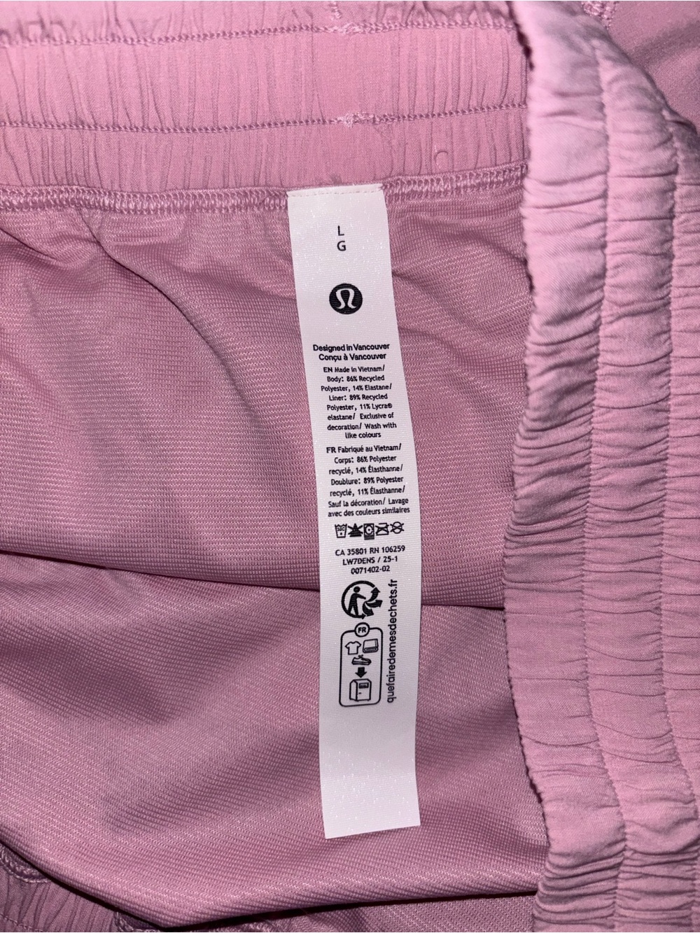 lululemon athletica Light Pink Smocked Waist Athletic Shorts - Picture 4 of 5